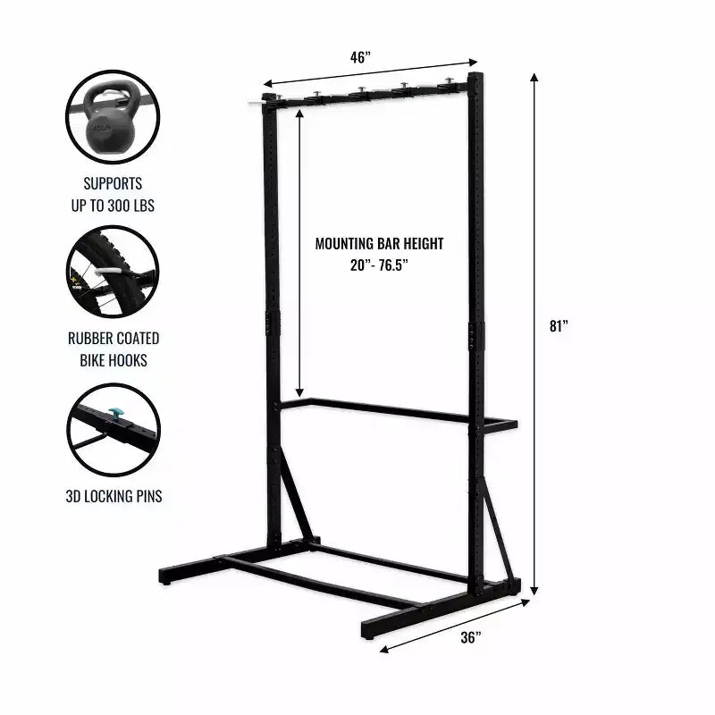 Support de vélo autoportant et réglable bleu sarcelle | Peut contenir 5 vélos, 136 kg | Acier et aluminium