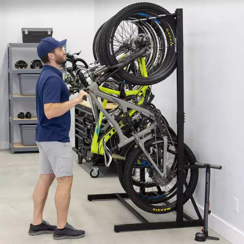 Support de vélo autoportant et réglable bleu sarcelle | Peut contenir 5 vélos, 136 kg | Acier et aluminium