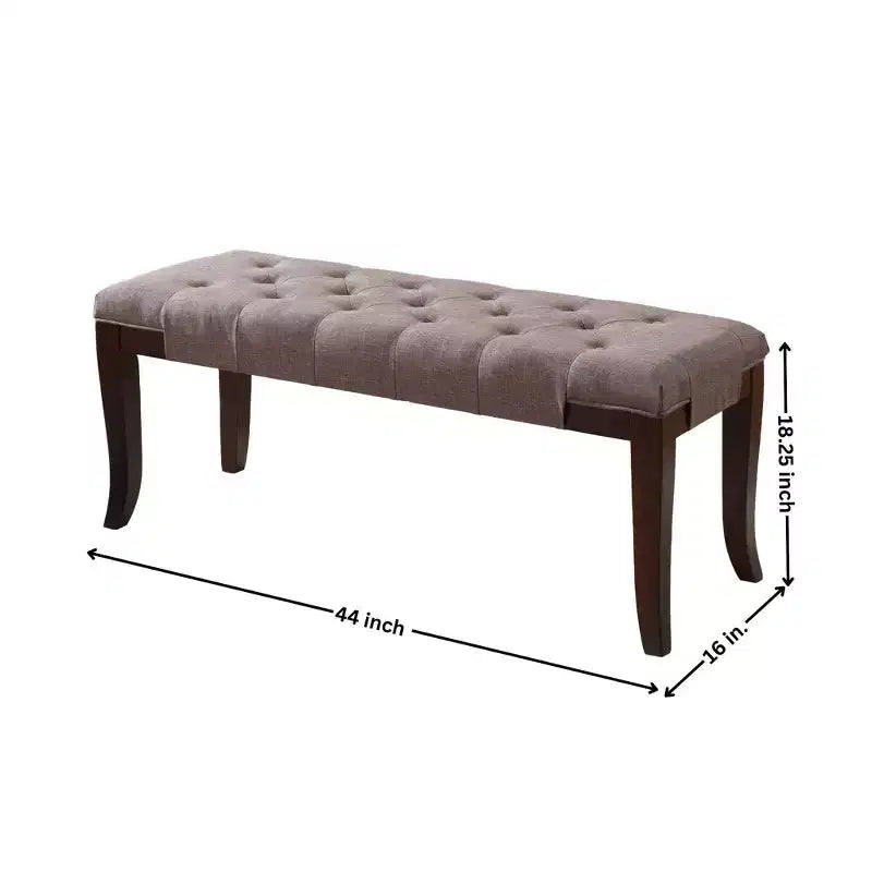 Banc ottoman touffeté en similicuir espresso