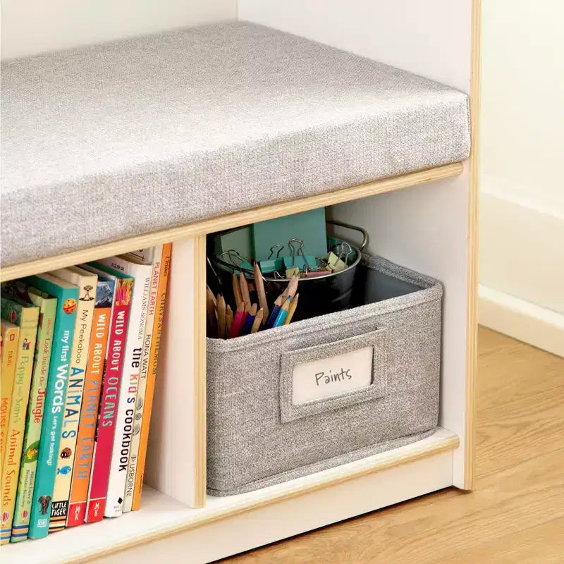 Coin lecture pour enfants - Banc de rangement avec étagère et casiers pour livres pour enfants
