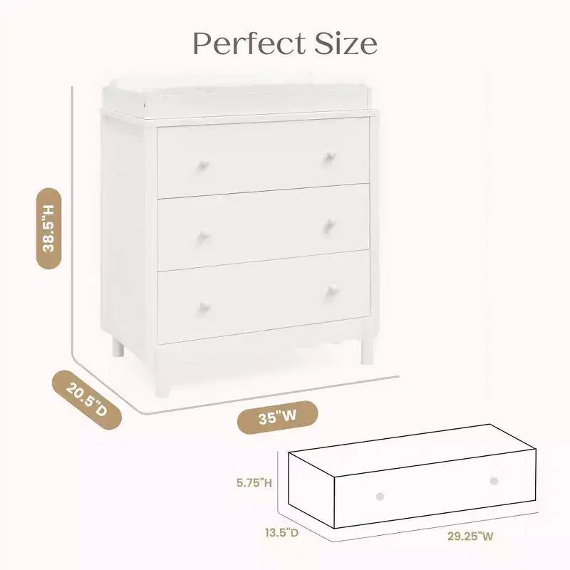 Commode à 3 tiroirs avec plan à langer