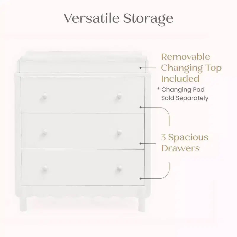 Commode à 3 tiroirs avec plan à langer