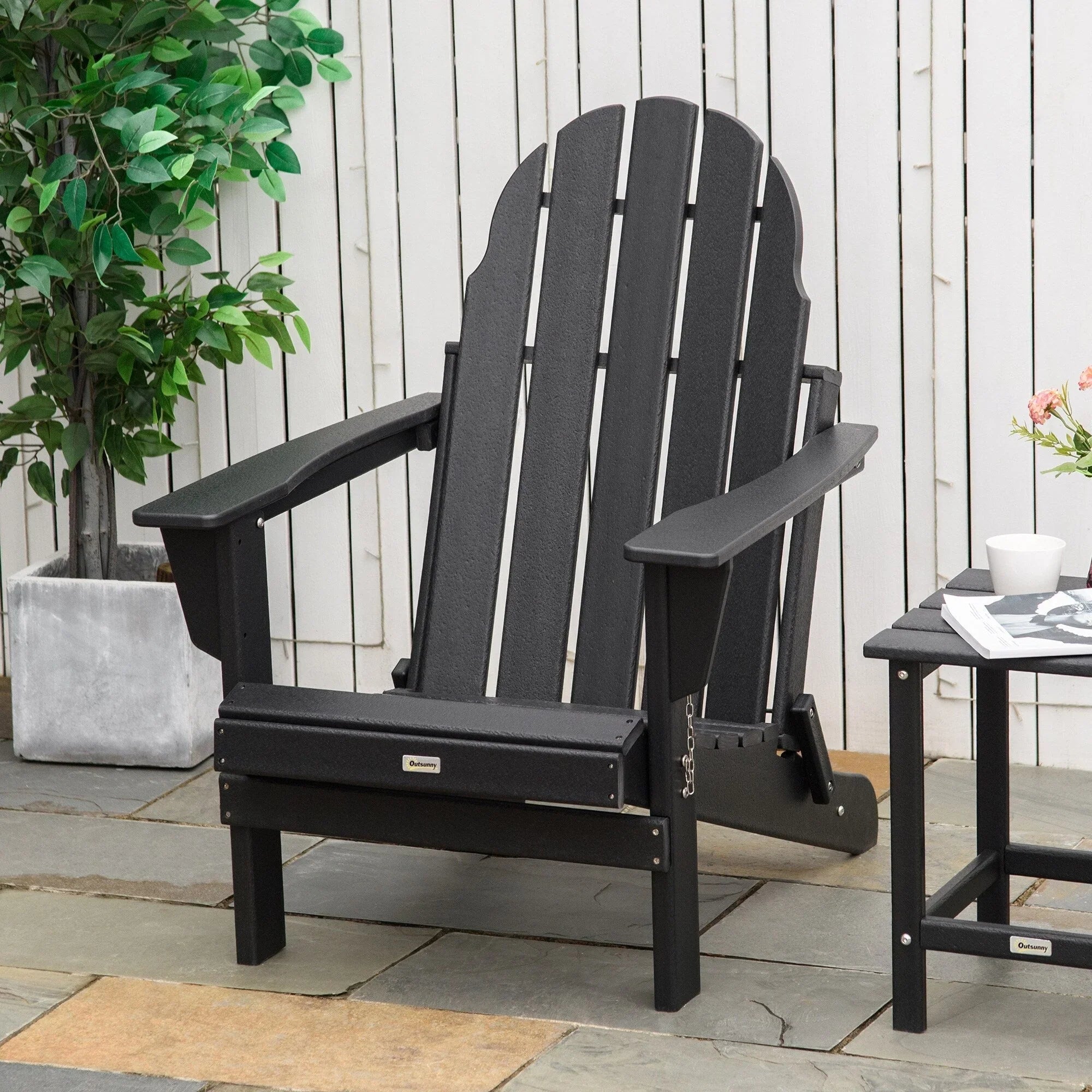 Chaise Adirondack pliante, chaises longues de plage en plastique HDPE toutes saisons pour terrasse et mobilier de jardin