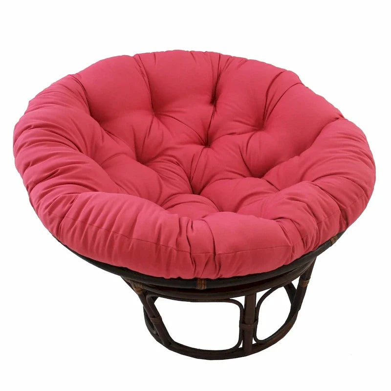 Fauteuil Papasan en rotin de 42 pouces avec coussin en sergé