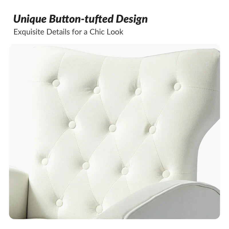 Chaise touffetée Abadiana avec accent et piètement en métal