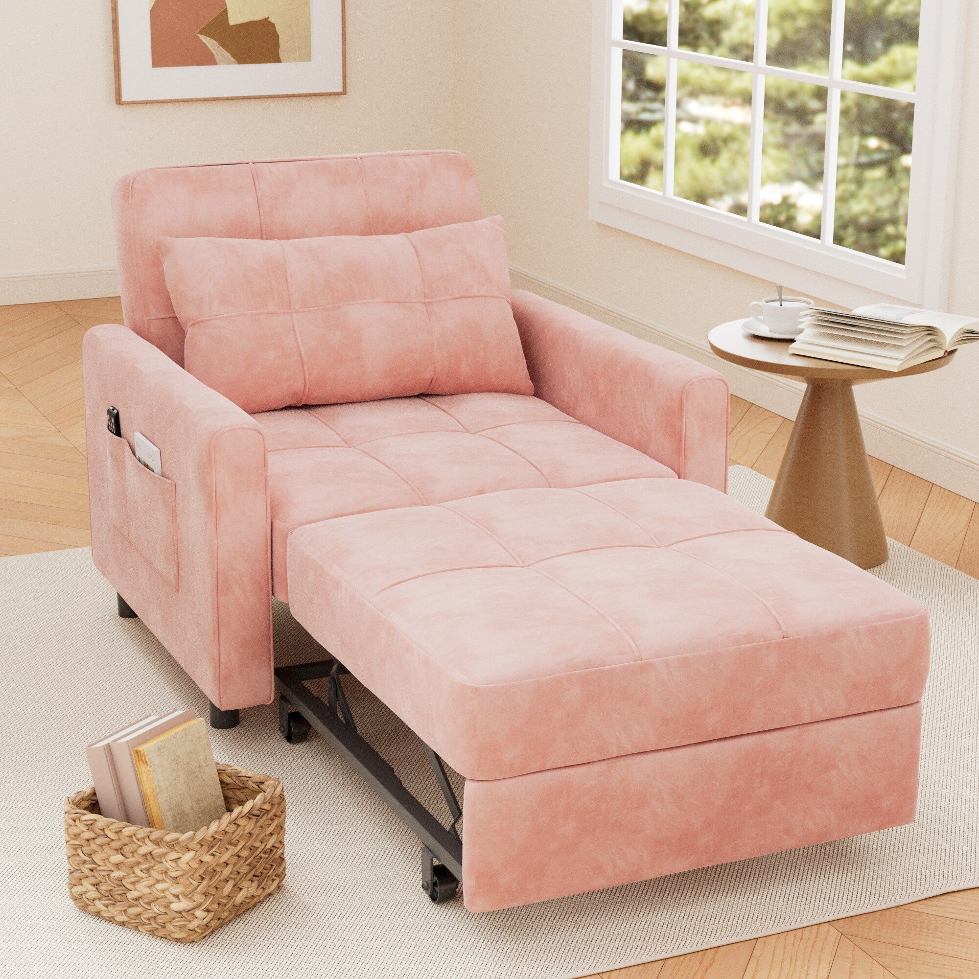 Canapé-lit convertible 3-en-1, Canapé-chaise dépliable, Lit pliant convertible pour salon