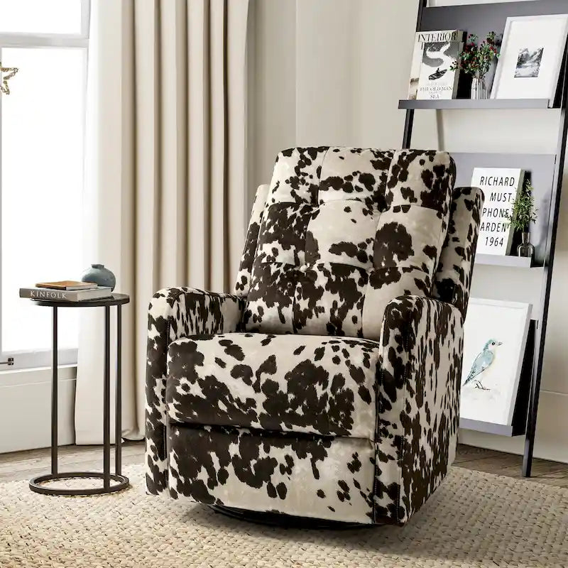 Fauteuil inclinable pivotant manuel Arlette Contemporary Floral avec dossier capitonné