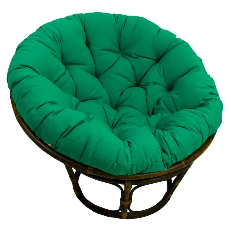 Fauteuil Papasan en rotin de 42 pouces avec coussin en sergé