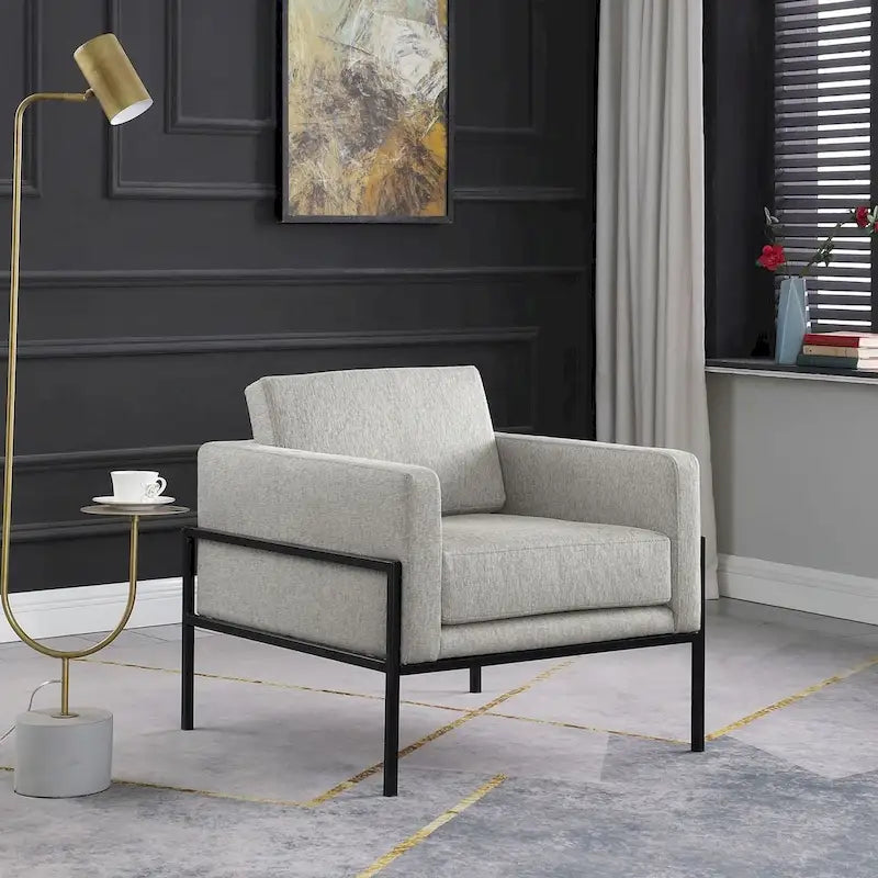 Fauteuil club moderne HomePop rembourré avec cadre en métal