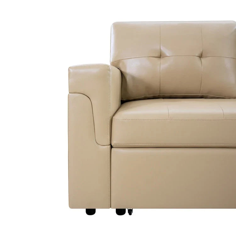 Canapé d'angle réversible convertible avec lit gigogne, méridienne de rangement et pieds durables